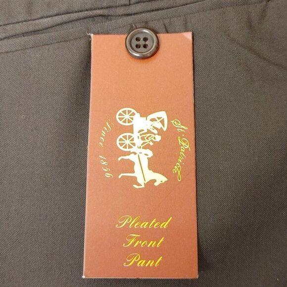ST. PATRICK BROWN POLY/RAYON PLEATED DRESS SLACK. - Picture 8 of 8